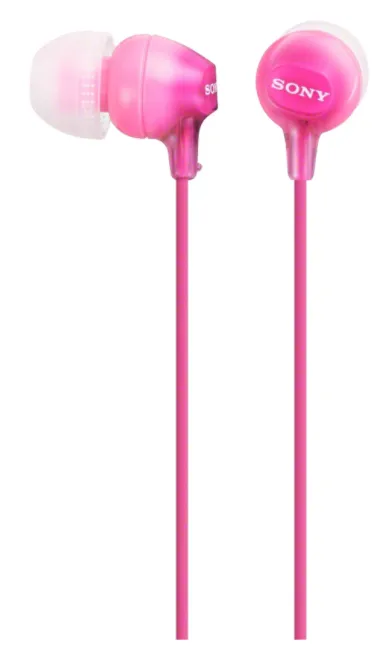 Sony MDR-EX15AP - EX Series - hörlurar med mikrofon - inuti örat - kabelansluten - 3,5 mm kontakt - rosa