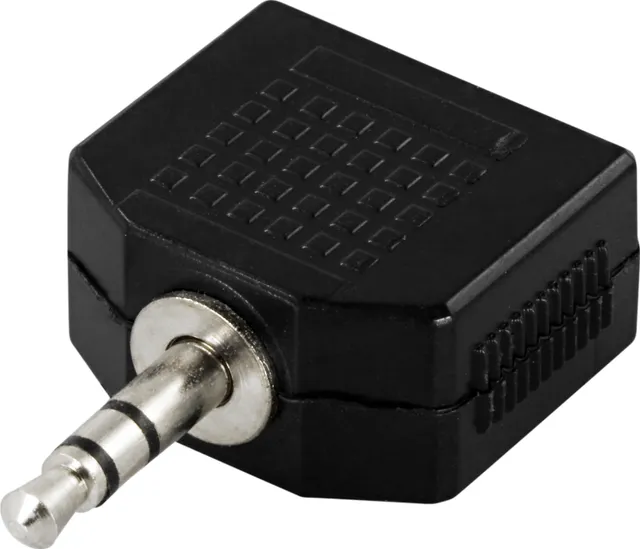 Audio Splitter - Y-koppling - 1st 3,5mm till 2st 3,5mm - Svart