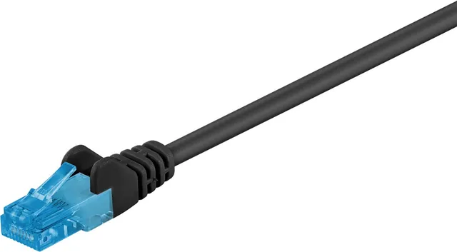 Patchkabel CAT 6A, U/UTP, svart kopparledare (CU), halogenfri kabelhölje (LSZH), 7.5 m