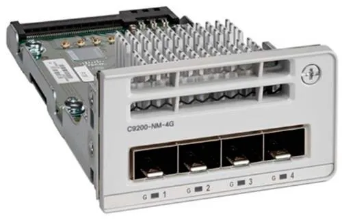 Catalyst 9200 Series Network Module - Expansionsmodul - Gigabit Ethernet x 4 - återanvänd - för P/N: C9200-48PL-A++, C9200-48PL-E++, C9200L-24P-