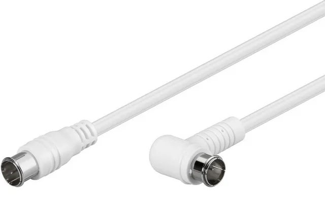 Vinklad SAT-antennkabel (80 dB), dubbelskärmad F-plugg (quick) > F-plugg (quick) 90° (helt avskärmad), 2.5 m