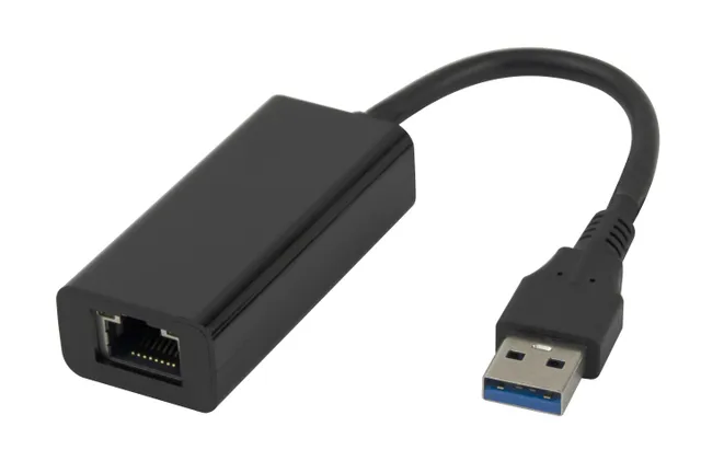 Gigabit Nätverkskort med MAC address pass-through - USB A - Svart