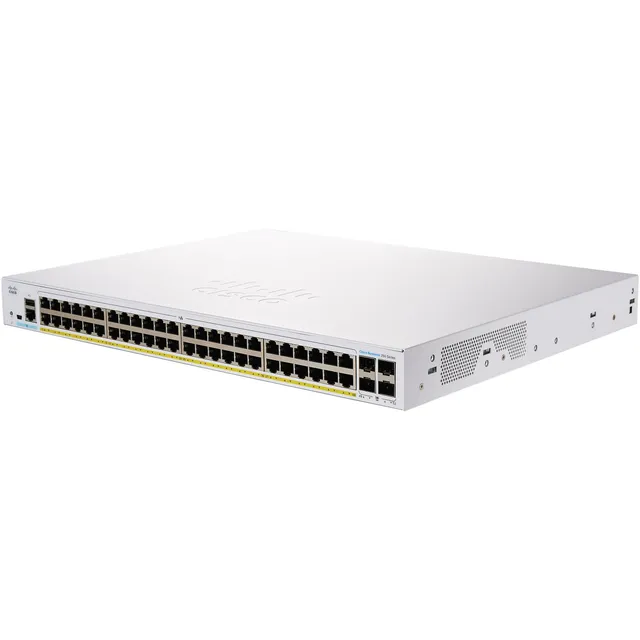 Business 250 Series CBS250-48P-4G - Switch - L3 - smart - 48 x 10/100/1000 (PoE+) + 4 x Gigabit SFP - rackmonterbar - PoE+ (370 W) - återanvänd
