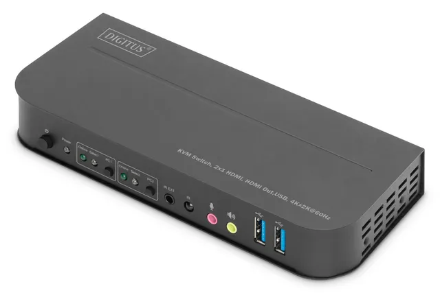 - KVM / video / ljud växeln - 2 x KVM port(s) - skrivbordsmodell, väggmonterbar