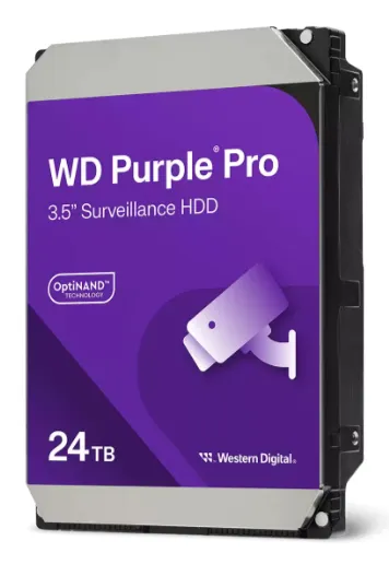 WD Purple Pro WD241PURP - Hårddisk - 24 TB - övervakning, smart video - inbyggd - 3.5" - SATA 6Gb/s - 7200 rpm - buffert: 512 MB