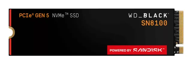 WD Black SN8100 - SSD - krypterat - 8 TB - inbyggd - M.2 2280 - PCI Express 5.0 x4 (NVMe) - TCG Opal Encryption 2.02