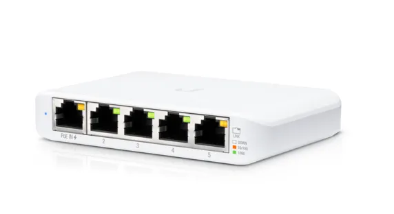 UniFi Flex Mini, 5-port Gigabit, passive PoE, strömförsörjd via POE 802.3af/at, 5-pack