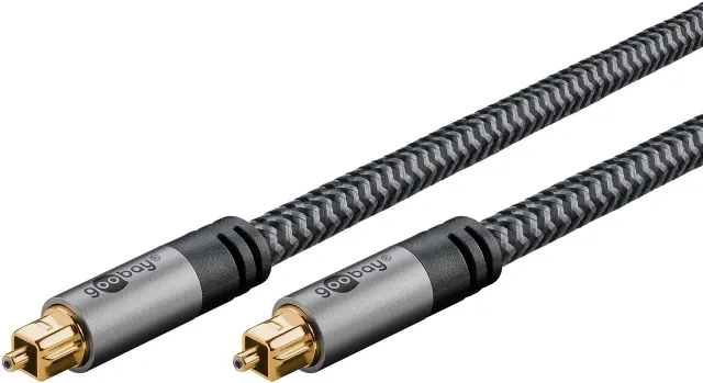 TOSLINK-kabel, 2 m, Sharkskin Grey Toslink-kontakt > Toslink-kontakt