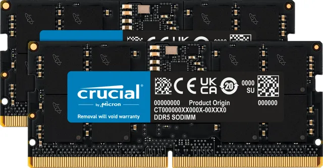 32 Gt (2 x 16 Gt) DDR5 4800 MHz, CL40 -muisti (XMP)
