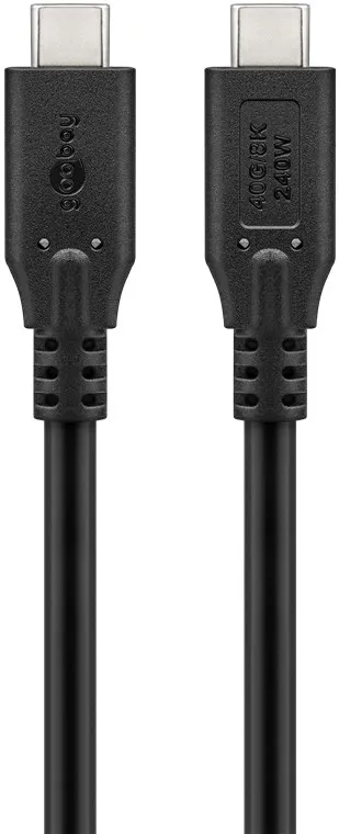 USB-C™-kabel, USB4™, 240 W, 40 Gbit/s, Power Delivery, 1 m USB-C™-kontakt > USB-C™-kontakt