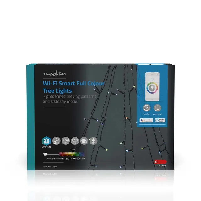 SmartLife Julbelysning | Träd | Wi-Fi | RGB | 180 LED's | 10 x 2 m | Android™ / IOS