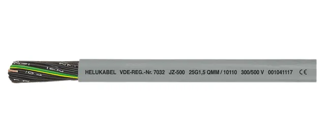 JZ-500, Lågspänningskabel, Grå, Polyvinylklorid (PVC), 7G0.75, -15 - 80 ° C, -40 - 80 ° C