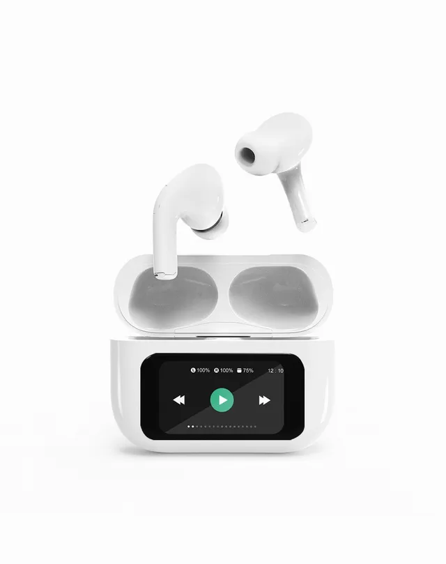 TWS-LCD-ANC-01-W - True wireless-hörlurar med mikrofon - inuti örat - Bluetooth - aktiv brusradering - vit