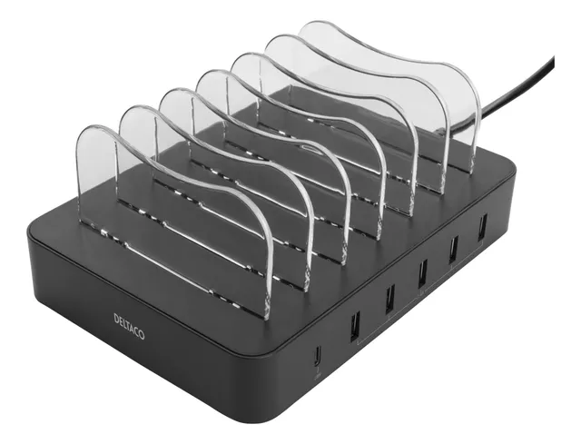 USB-laddningsstation för 6-enheter - Snabbladdning