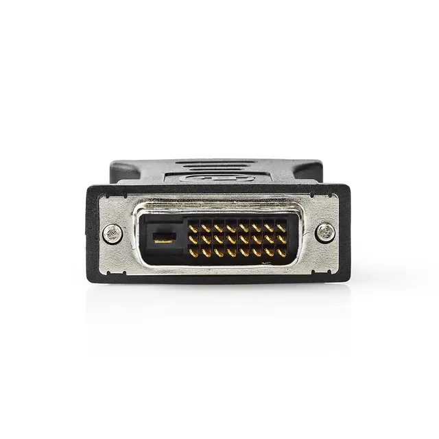 DVI adapter | DVI-I 24+5-Pin Hane | VGA hona 15p | Nickelplaterad | Rak | ABS / Metall | Svart | Låda
