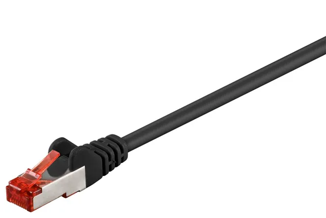 Patchkabel CAT 6, S/FTP (PiMF), svart, 7,5 m kopparledare (CU), halogenfri kabelhölje (LSZH)