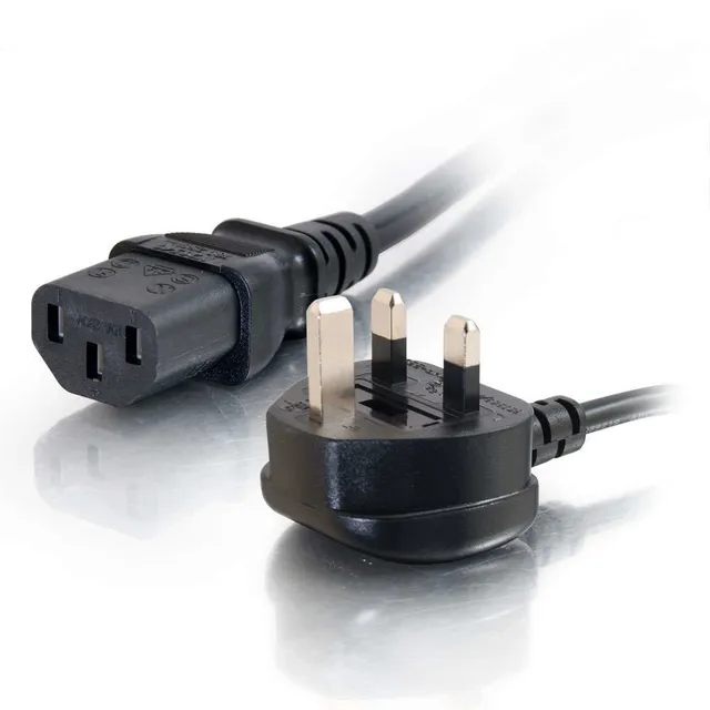 Universal Power Cord - Strömkabel - BS 1363 (hane) till power IEC 60320 C13 - 1 m - formpressad - svart