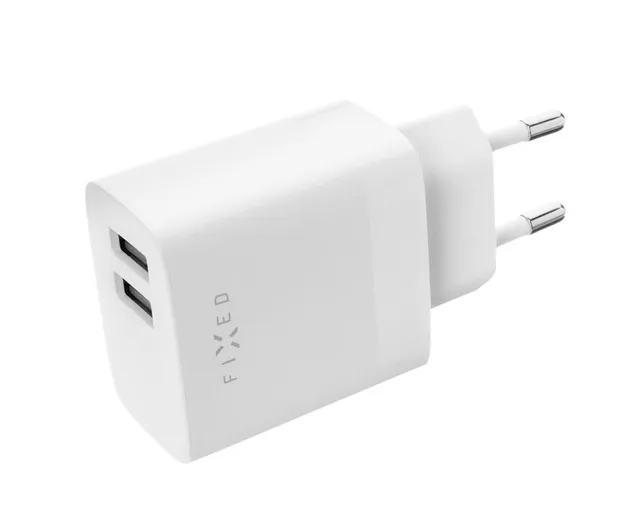 Hemladdare 2xUSB-A 17W Vit