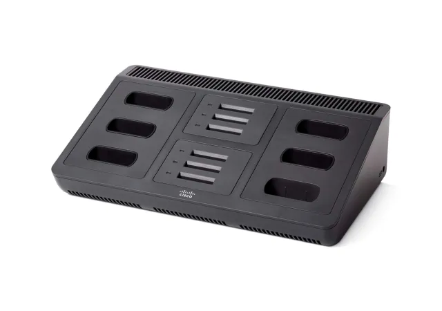Multi-Charger - Batteriladdare/laddningsställ + växelströmsadapter - 12 utdatakontakter - återanvänd - för Unified Wireless IP Phone 8821, 8821-