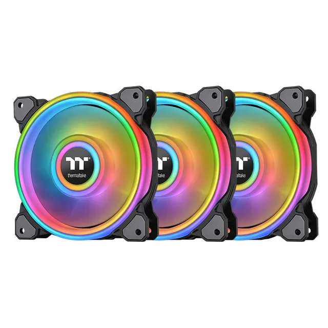 Riing Quad 12 RGB 120 mm ARGB PWM -kotelotuuletin (3 kpl) - Musta