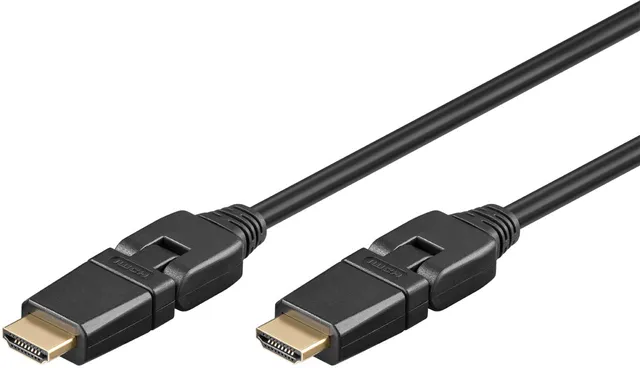 Höghastighets-HDMI™-kabel 360° med Ethernet HDMI™-kontakt (typ A) > HDMI™-kontakt (typ A) 360° roterbar, 3 m