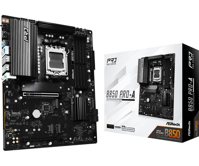 B850 Pro-A Moderkort - AMD B850 - AMD AM5 - DDR5 RAM - ATX