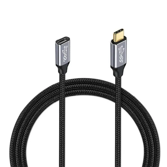 1,5m USB3.2 SuperSpeed USB 5Gbps USB-C till C förlängningskabel med Power Delivery 60W och 4K60Hz video