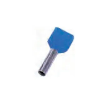 Isolerat dubbel ledningsändstycke/terminalrör blå 2x2,5mm² L=13mm – (100 st.) (kategori: alla kataloger|förgreningsmateriel och kopplingar|hylsor för kabelskor och hylsor|hylsor för kabelskor och hylsor)