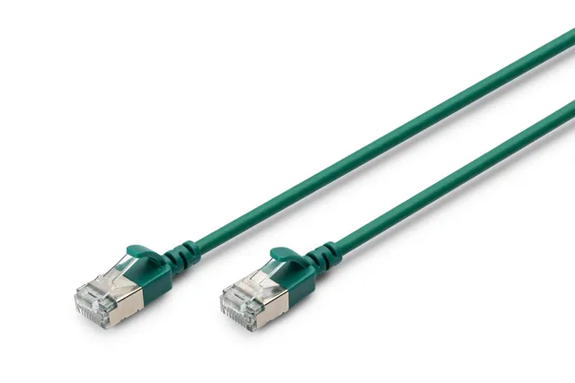 CAT 6A F-FTP Slim Patch Cord - 0.3m - Grön - 0.3m