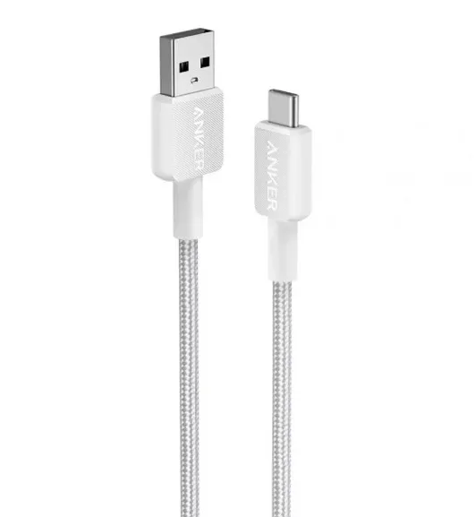 322 PowerLine USB-A till USB-C snabbladdning 0,9m - Vit