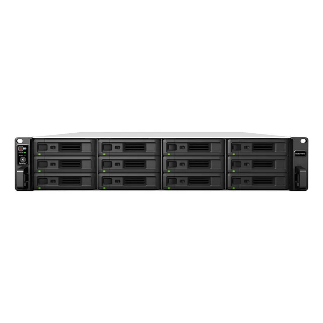 RackStation RS3621RPxs - NAS-server - 12 fack - 144 TB - kan monteras i rack - SATA 6Gb/s - HDD 12 TB x 12 - RAID 0, 1, 5, 6, 10, Jbod, RAID F1, 1 hot spare, 10 hot spare, 5 hot spare, 6-reservsnabbyte, F1 hot spare - RAM 8 GB - Gigabit Ethernet - iSCSI support - 2U