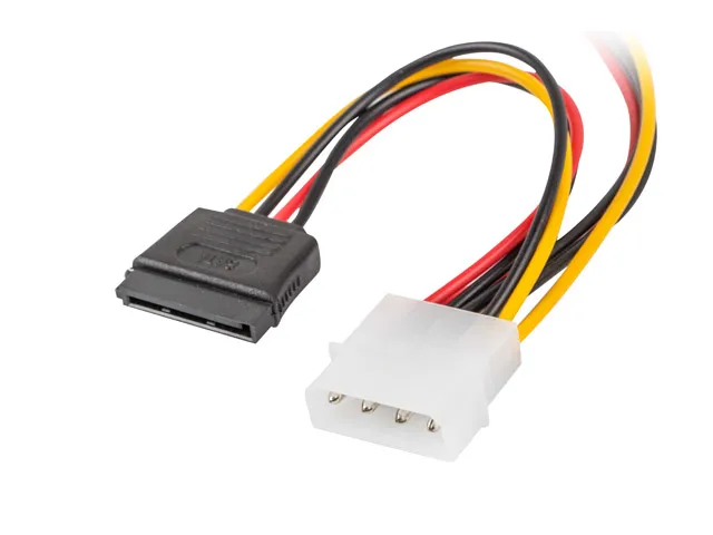 Molex (Hane) till 2X SATA (Hona) Kabel 15cm