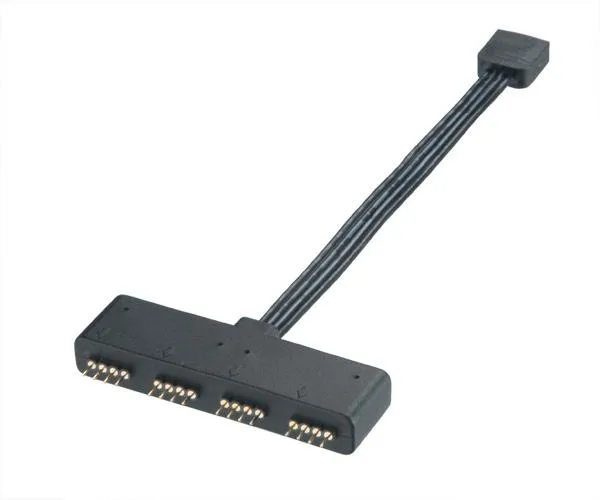 RGB LED splitter cable - 1 till 4 - 10cm - Svart