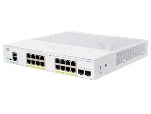 Business 250 Series CBS250-16P-2G - Switch - L3 - smart - 16 x 10/100/1000 (PoE+) + 2 x Gigabit SFP - rackmonterbar - PoE+ (120 W) - återanvänd