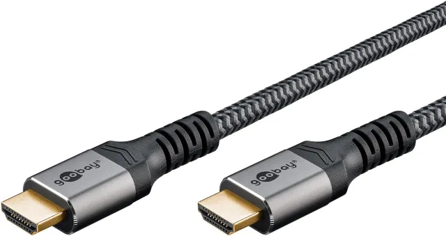 Höghastighets HDMI™-kabel med Ethernet, 1 m, Sharkskin Grey HDMI™-kontakt (typ A) > HDMI™-kontakt (typ A)