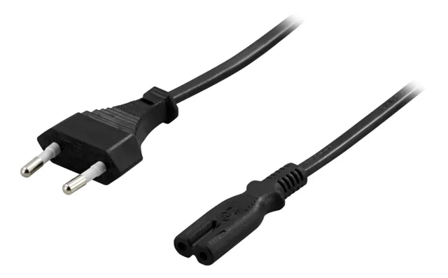 Strömkabel C7 Rak CEE 7/16 till 2-pin Svart 5 m