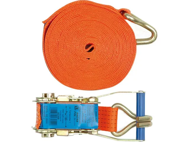 Lastrem, 6 m lång, 50 mm bred, 1600 daN fästkraft, spännrem, lastrem