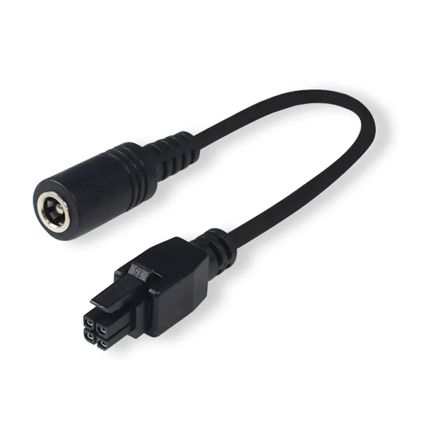 - Strömadapter - DC-jack 5,5 x 2,1 mm (hona) till 4-polig kontakt (3 mm tonhöjd) (hane) - 10 cm - för Teltonika RUT200, RUT300, RUT360, RUT951, RUT956, RUTX12, RUTX14, TCR100, TSW100, TSW110