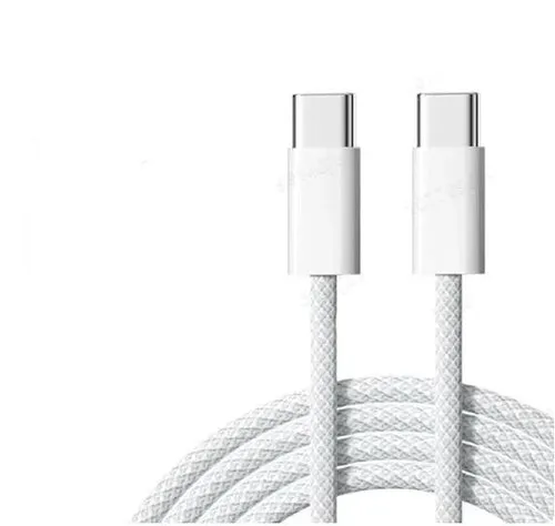 0,5m USB 2.0 USB-C till C kabel för iPhone 15/15 Pro/15 Plus/15 Pro Max 3A 480Mbps 60W vit