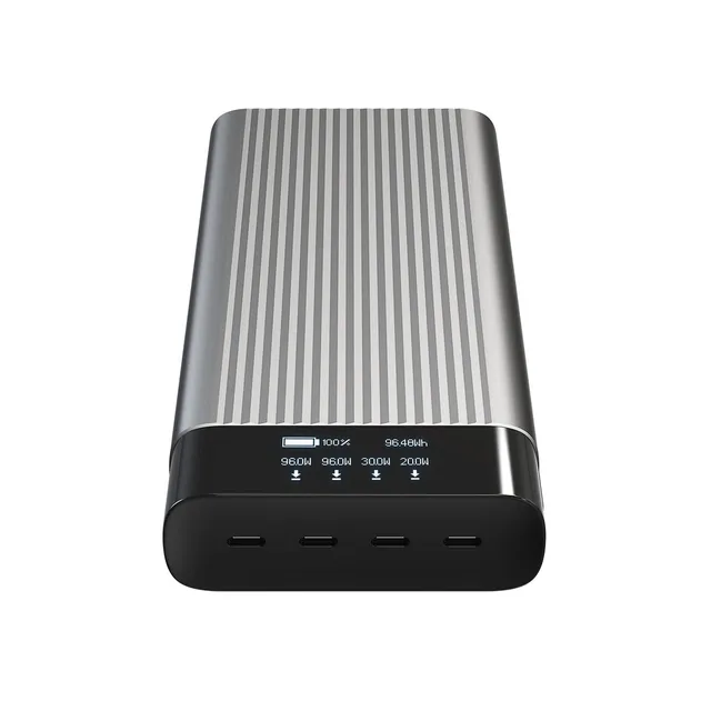 HyperJuice HJ245B - Power bank - USB-C - 27000 mAh - 245 watt - PD 2.0, PD 3.0, QC 2.0, QC 3.0, Apple 2.4A, QC 4.0+ - 4 utdatakontakter (4 x USB-C)