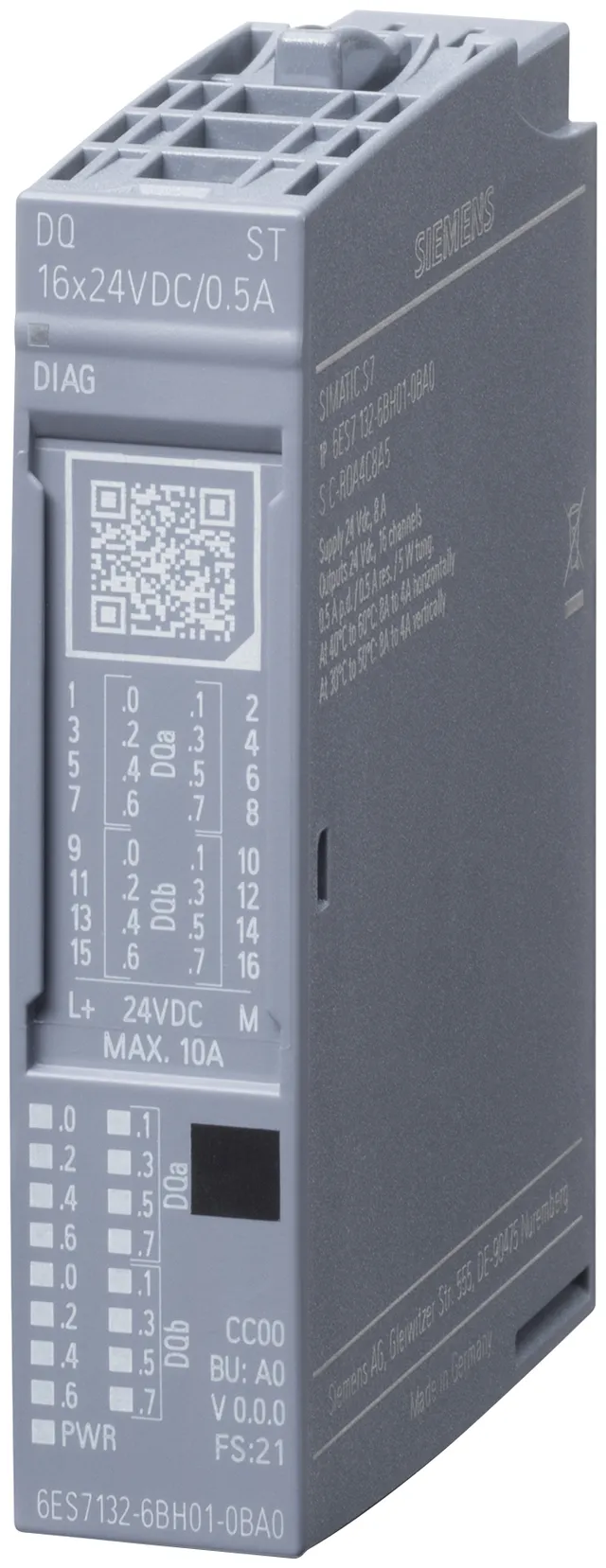 Dq 16x24vdc/0.5a st 6es7132-6bh00-0ba0