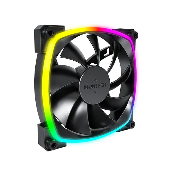 AX120 PWM BK - Chassi fläkt - 120mm - Svart med RGB LED - 27 dBA