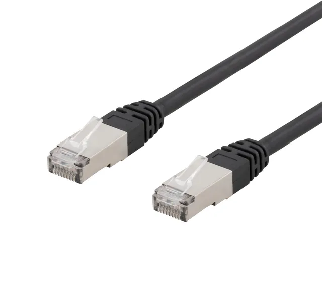 S/FTP Cat6 patch cable, 1.5m, 250MHz, UV resistant, black