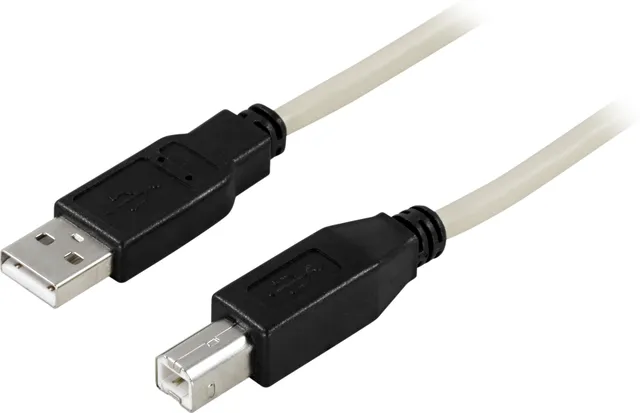 USB 2.0-kabel A ha till B ha, 5 meter - Beige