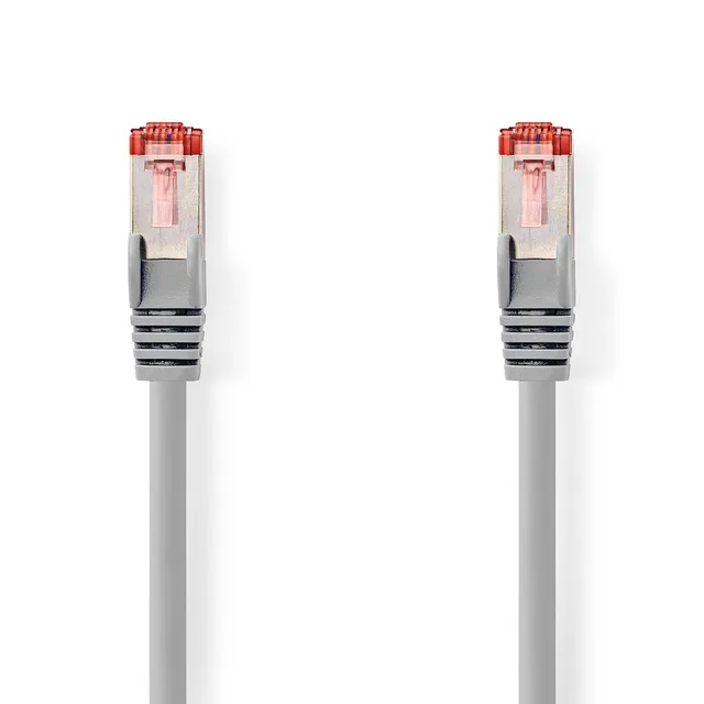 CAT6 Nätverkskabel | RJ45 hane | RJ45 hane | S/FTP | 15.0 m | Rund | LSZH | Grå | Label