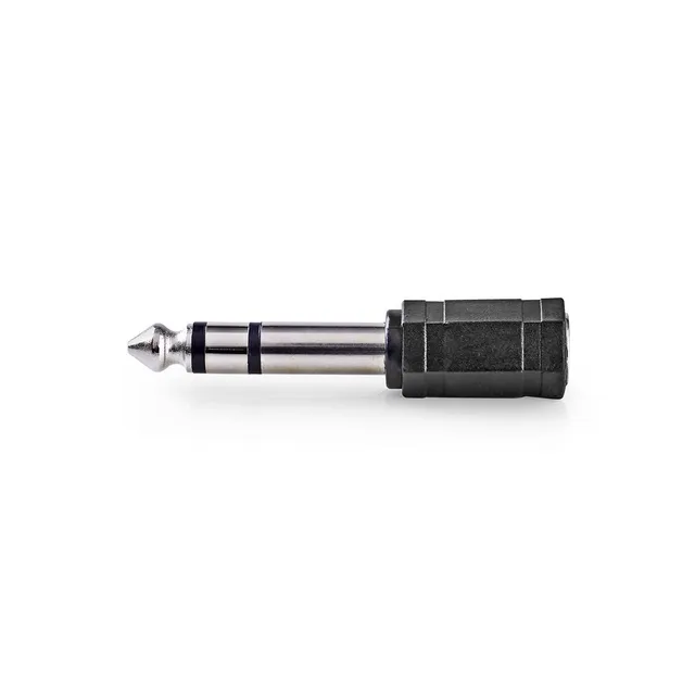 Stereo Audio Adapter | 6.35 mm Hane | 3.5 mm Hona | Nickelplaterad | Rak | ABS | Svart | 1 st. | Låda