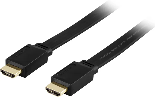 HDMI-kabel, 4K/3D, flat, 5 meter, bulk - Svart