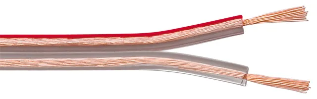 Högtalarkabel transparent CU 10 m rulle, tvärsnitt 2 x 1,5 mm²