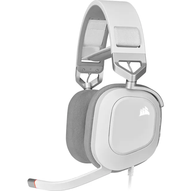 CORSAIR Gaming HS80 RGB - Headset - fullstorlek - kabelansluten - USB - vit