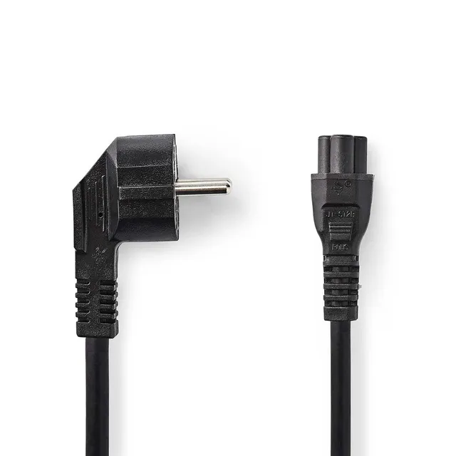 Strömkabel | Strömkontakt Hane | IEC-320-C5 | Vinklat | Rak | Nickelplaterad | 5.00 m | Rund | PVC | Svart | Label